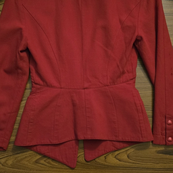 Vintage Thierry Mugler Red Wool Hourglass Blazer Jacket - Picture 16 of 16
